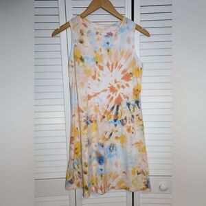 SO Tie-Dye Sleeveless Dress - Orange, Blue, Yellow